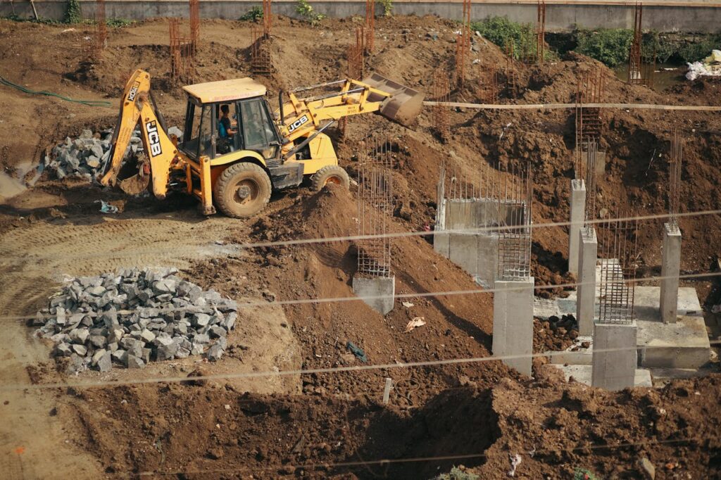 construction site building the foundation of a building representing building a strong foundation for business marketing in Seattle and Bellevue WA