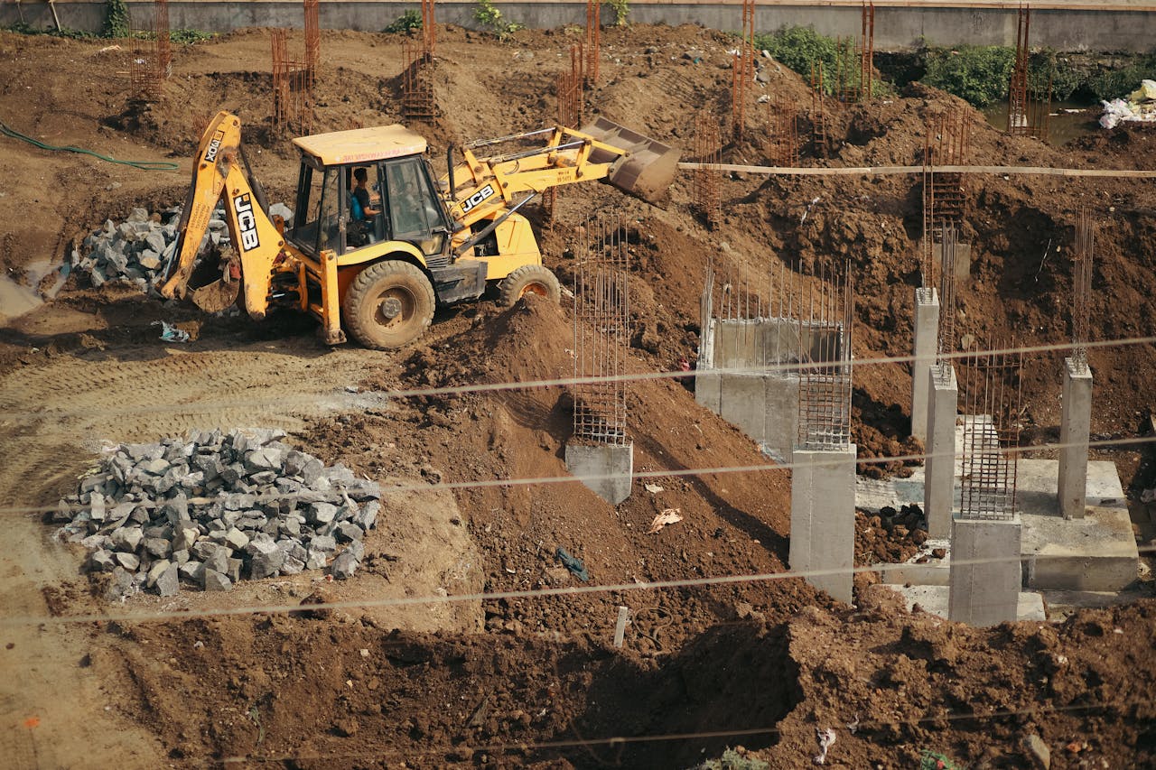 construction site building the foundation of a building representing building a strong foundation for business marketing in Seattle and Bellevue WA