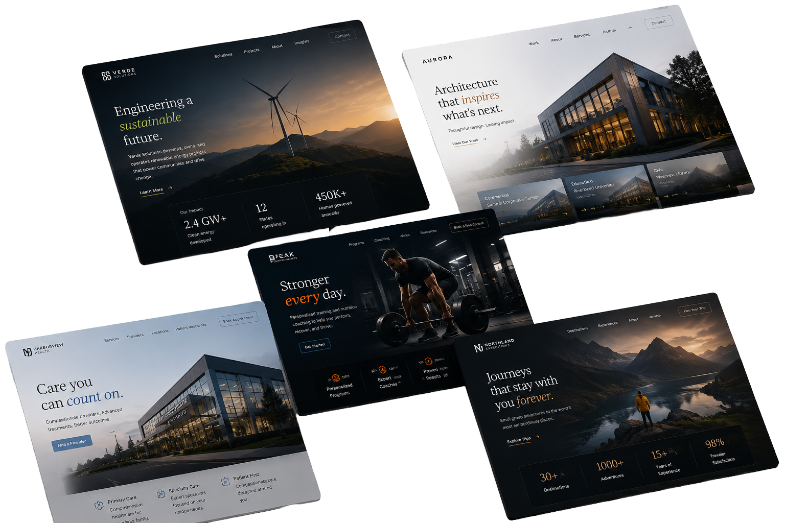 Custom website design layouts by professional web developer and designer at Symphysis Marketing Solutions in Bellevue, Seattle, and Puyallup, WA