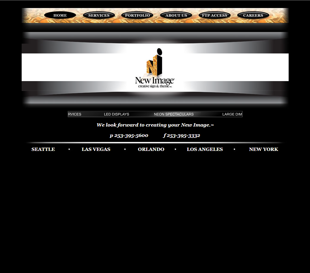 newimagecreative.com screenshot of outdated website design before website redesign by Symphysis Marketing Solutions web developers and designers in Puyallup, Seattle, and Bellevue, WA