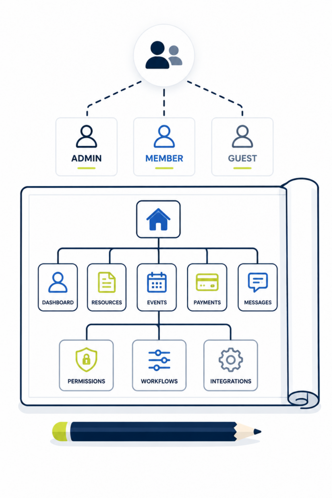 Architect a client portal or membership platform system